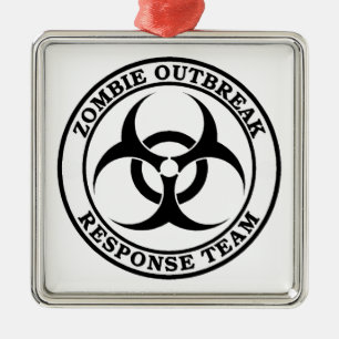 Zombie Outbreak Response Team (Biohazard) Metal Ornament
