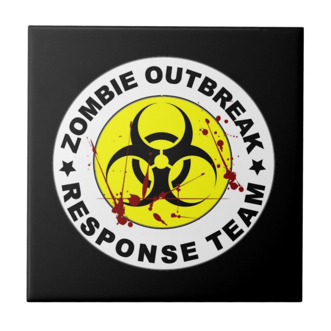Zombie Outbreak Response Team. Ceramic Tile (Front)