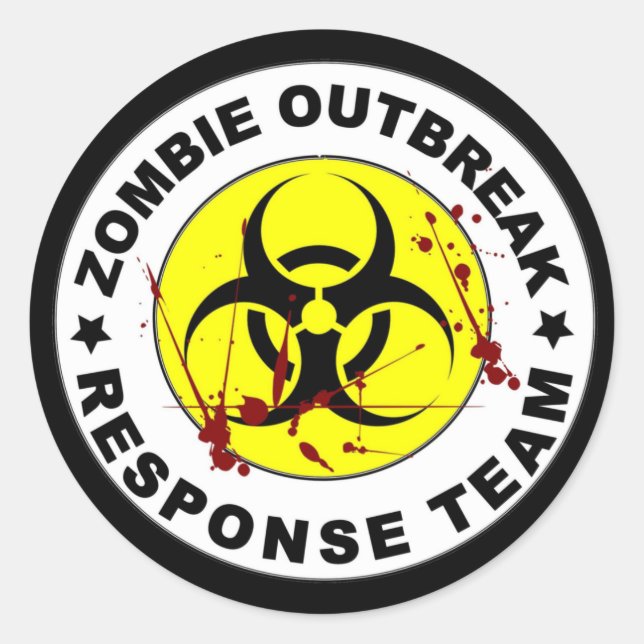 Zombie Outbreak Response Team. Classic Round Sticker (Front)