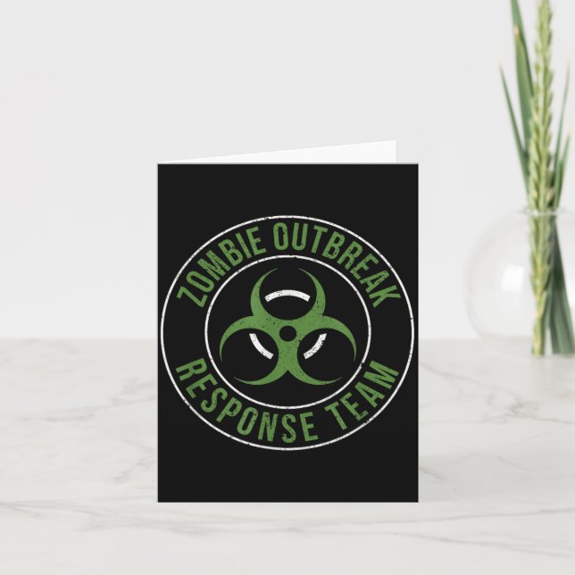 Zombie Outbreak Response Team Halloween Apocalypse Card (Front)