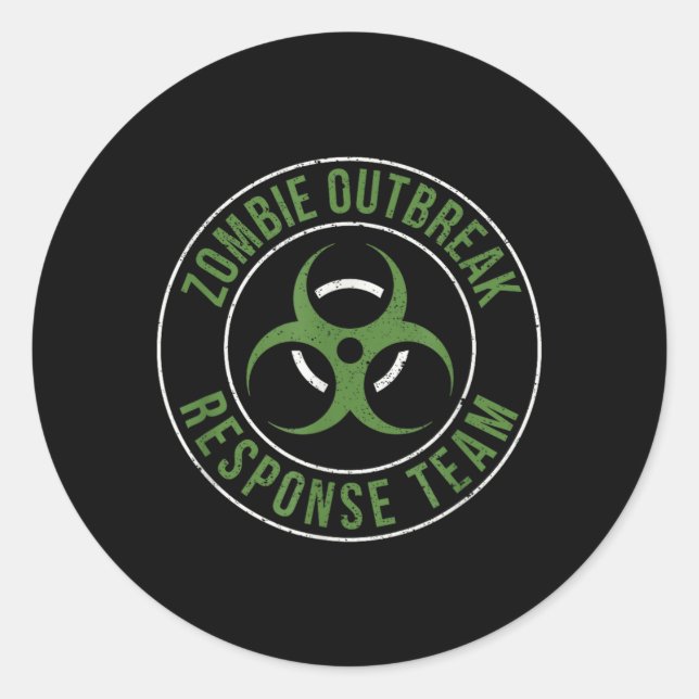 Zombie Outbreak Response Team Halloween Apocalypse Classic Round Sticker (Front)