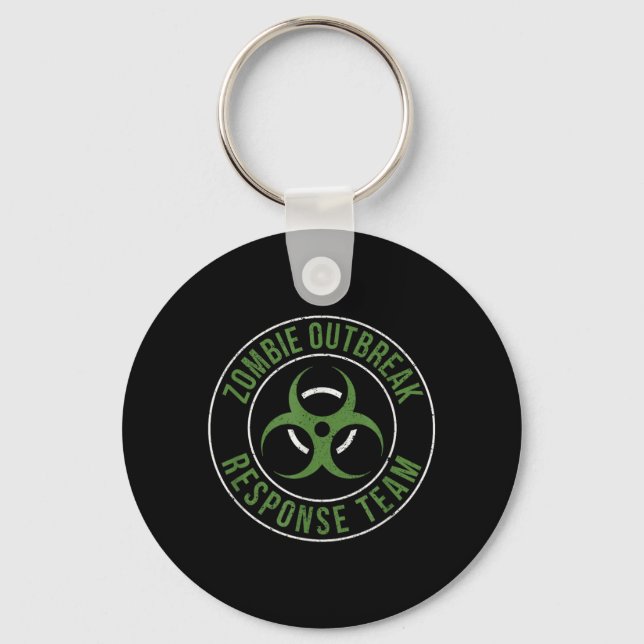 Zombie Outbreak Response Team Halloween Apocalypse Key Ring (Front)