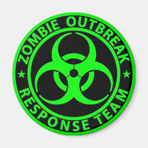 Zombie Outbreak Response Team Neon Green Magnet