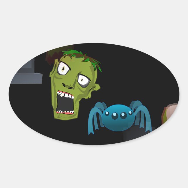 zombie oval sticker (Front)
