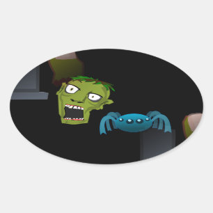 zombie oval sticker