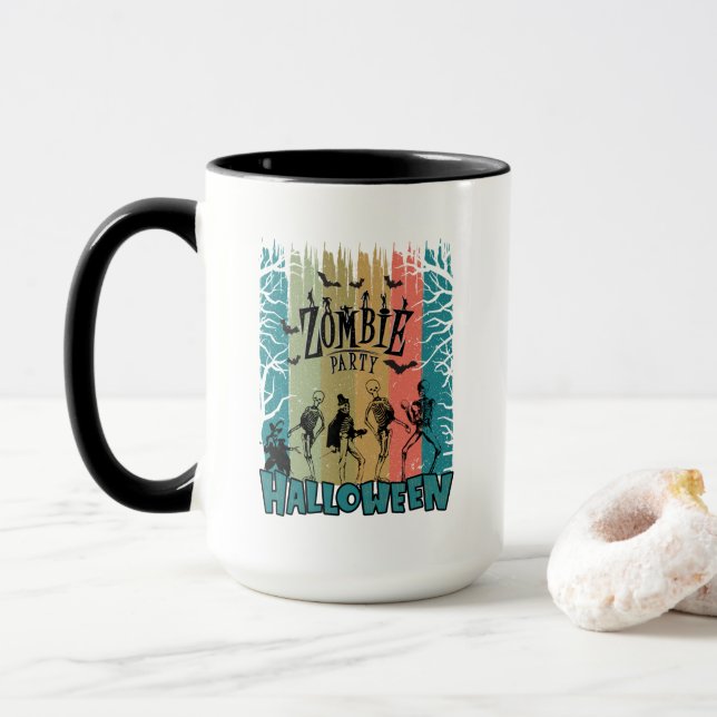 Zombie Party, Halloween Mug (With Donut)