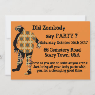 Zombie Party  Invitation