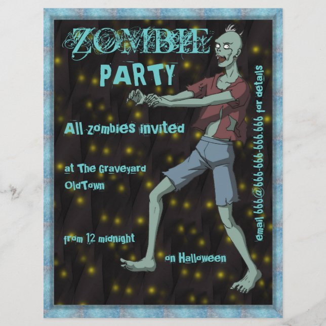 Zombie Party template for (Front)