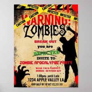 zombie party  theme event poster