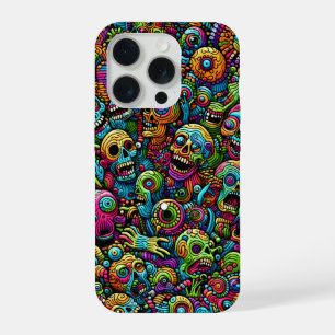 Zombie patterns in various colours iPhone 15 pro case