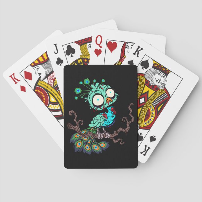 Zombie Peacock Playing Cards (Back)