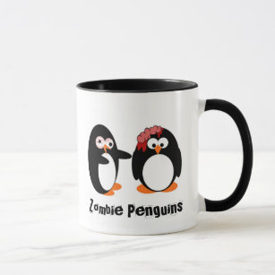 Zombie Penguin Mug with Text