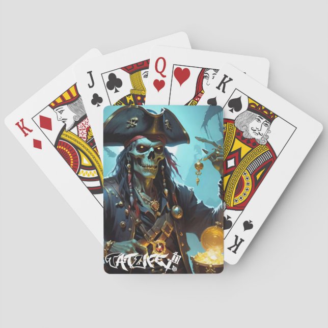 Zombie Pirate Classic Playing Cards (Back)