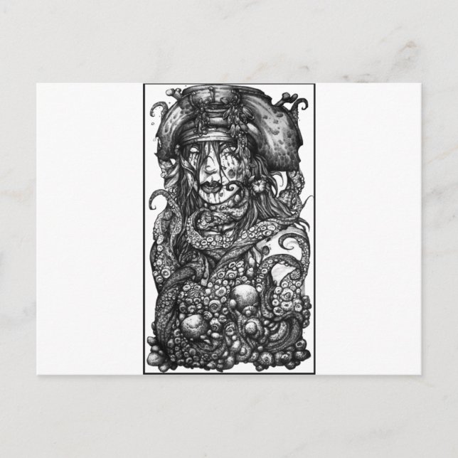 Zombie Pirate Girl Postcard (Front)