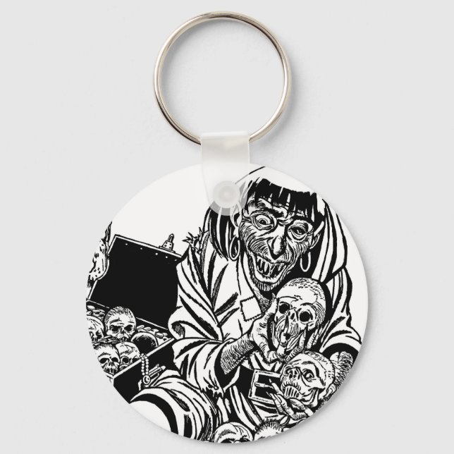 zombie pirate treasure monster horror art  key ring (Front)
