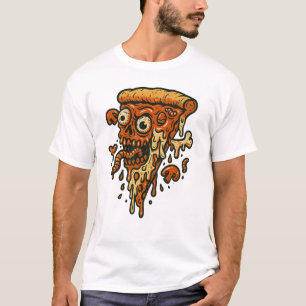 Zombie Pizza Slice – Creepy Funny Horror Food Art T-Shirt