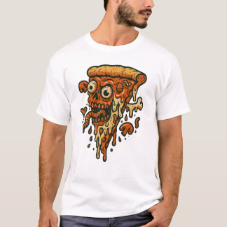 Zombie Pizza Slice – Creepy Funny Horror Food Art T-Shirt