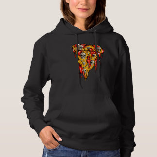 Zombie Pizza Slice Skulls Skeleton Pizza  Hallowee Hoodie