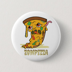 Zombie Pizza Zompizza Funny Halloween Kawaii 6 Cm Round Badge