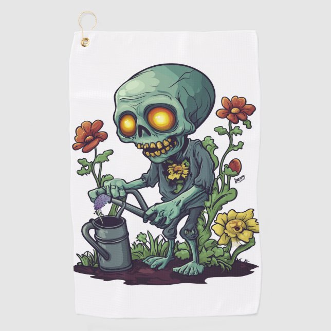 Zombie Plant Parent Golf Towel (Front)