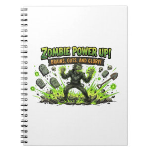 Zombie Power Up Gamer Graphic Notebook