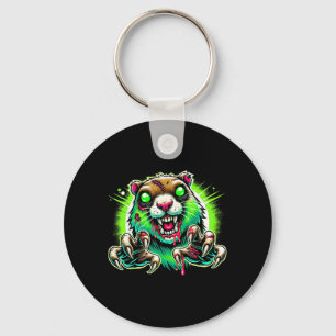 Zombie Prairie Dog Halloween Horror Key Ring
