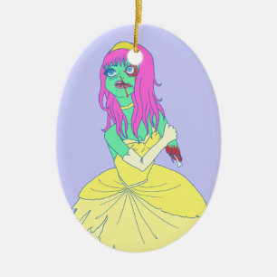 Zombie Princess Ceramic Ornament