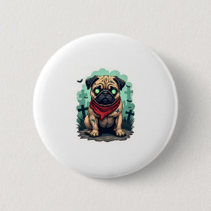 Zombie Pug Parade 6 Cm Round Badge