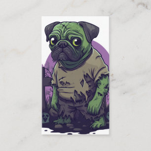 Zombie Pug � Undead Funny Halloween Dog Business Card