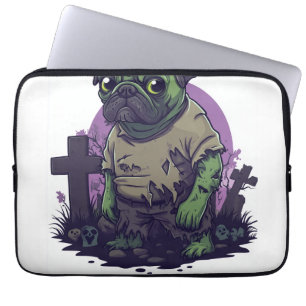 Zombie Pug � Undead Funny Halloween Dog Laptop Sleeve