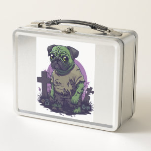Zombie Pug � Undead Funny Halloween Dog Metal Lunch Box