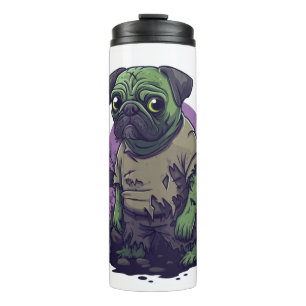 Zombie Pug � Undead Funny Halloween Dog Thermal Tumbler