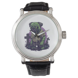 Zombie Pug � Undead Funny Halloween Dog Watch