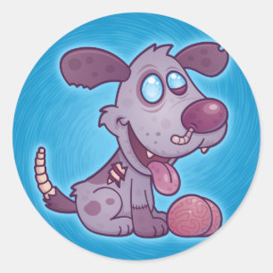 Zombie Puppy Classic Round Sticker