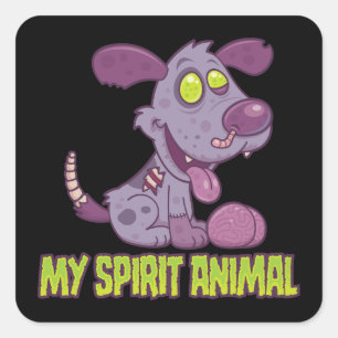 Zombie Puppy Is My Spirit Animal Square Sticker