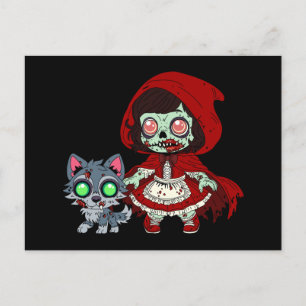 Zombie Red Riding Hood Postcard