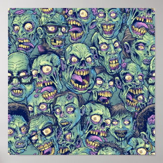 Zombie Repeatable Pattern Poster
