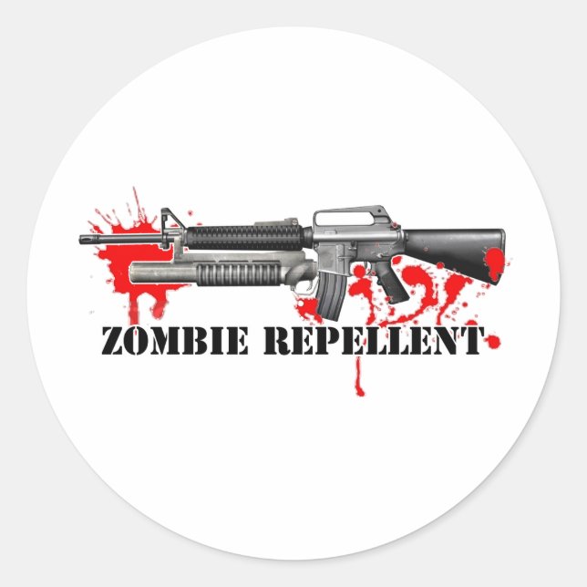 Zombie Repellent Classic Round Sticker (Front)