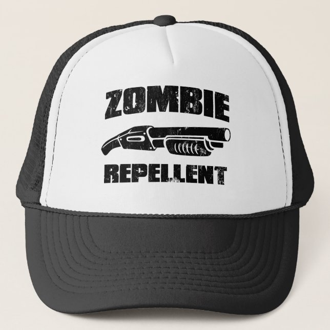 zombie repellent - the shotgun trucker hat (Front)