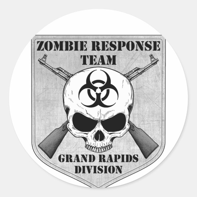 Zombie Response Team: Grand Rapids Division Classic Round Sticker (Front)