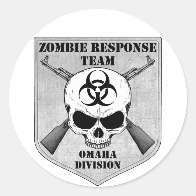 Zombie Response Team: Omaha Division Classic Round Sticker (Front)