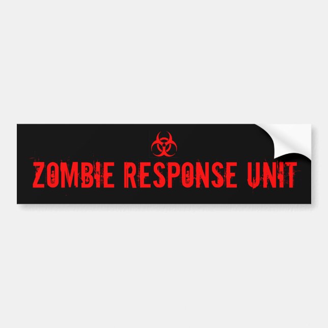 ZOMBIE RESPONSE UNIT BUMPER STICKER (Front)