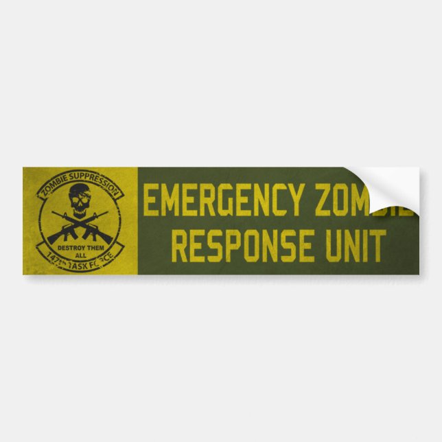 Zombie Response Unit Bumper Sticker (Front)