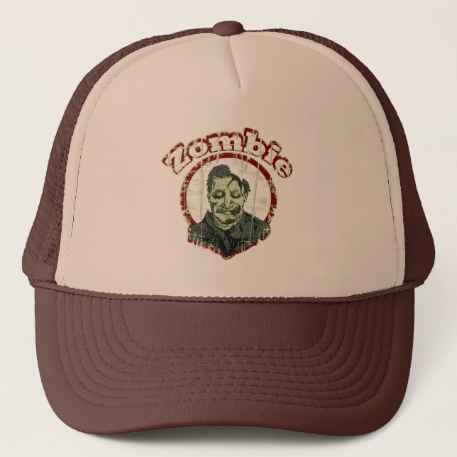 Zombie Retro - Lite Green Trucker Hat (Front)