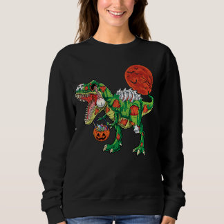Zombie rex dinosaur skeleton Halloween Kids costum Sweatshirt