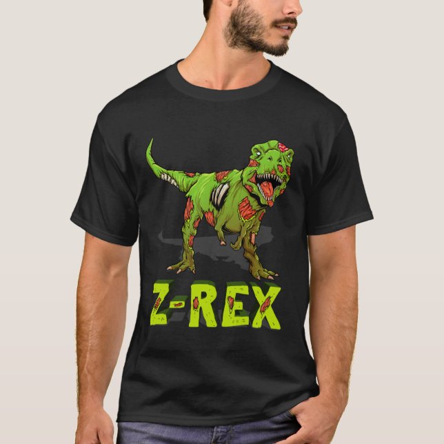 Zombie Rex Zombiesaurus Z Rex Halloween Costume Bo T-Shirt (Front)