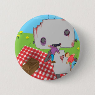 Zombie Robot: Eating Cookies 6 Cm Round Badge