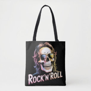 Zombie Rocker Rock'nRoll Skull Tote Bag