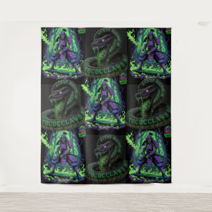 Zombie Samurai Katana - Green Flame Spectral Warri Tapestry