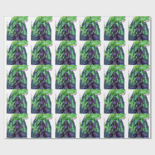 Zombie Samurai Katana - Green Flame Spectral Warri Wrapping Paper